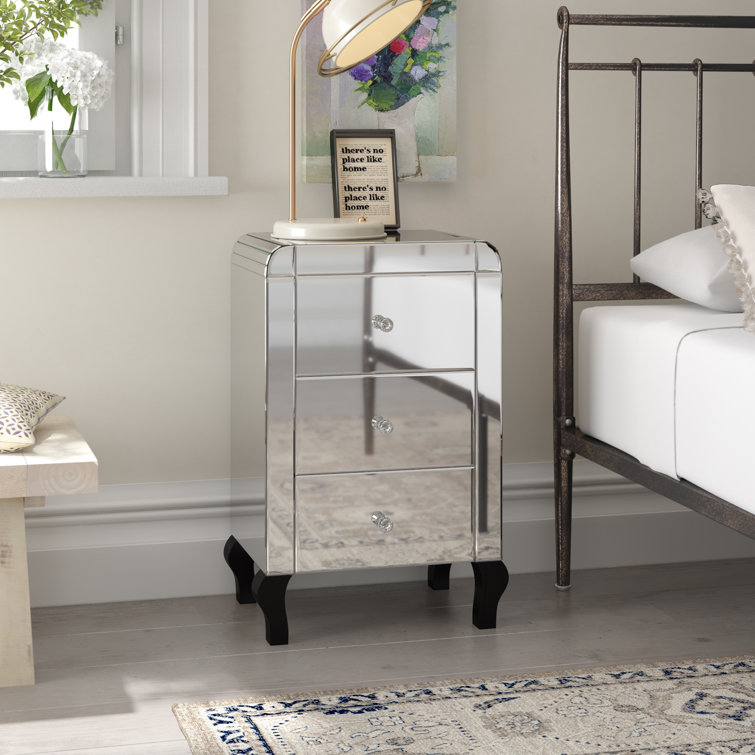 Mercer41 Glass Bedside Table & Reviews Wayfair.co.uk